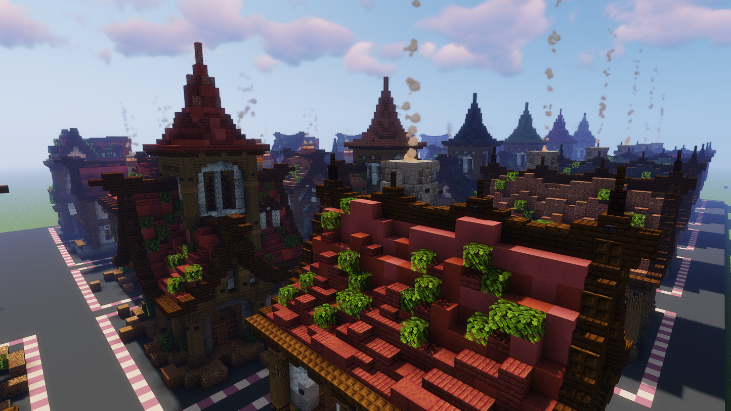 another angle from above showing the houses in a line