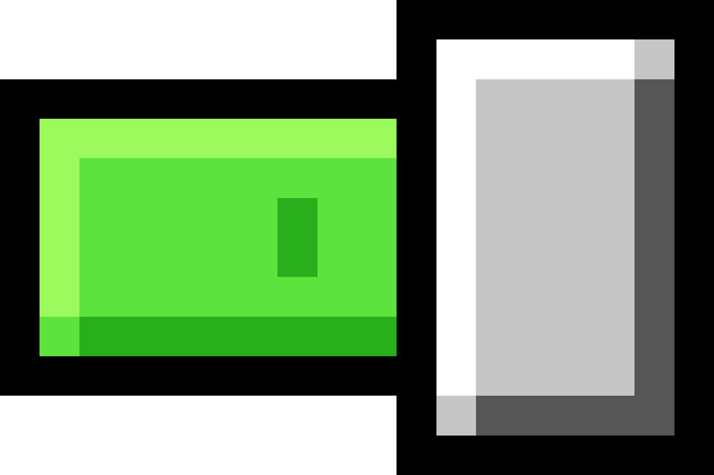 Pixel art depiction of a green power button with a text label reading 'Potion Limiter' and a gray background.